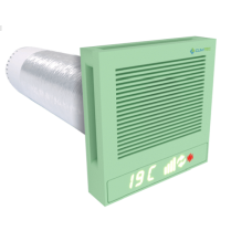 Рекуператор Climtec Quattro 125 Standard 7Вт + тен 40Вт ККД 93% 60м³/год 25м² Фільтр очищення повітря (G3) Датчики  параметрів повітря Зелений 