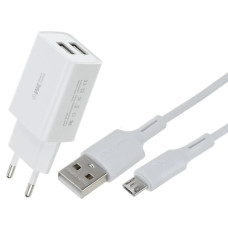 Cетевое зарядное устройство EU и кабель USB-microUSB WK WP-U56m-White 2.0A белый Cетевое зарядное устройство EU и кабель USB-microUSB WK WP-U56m-White 2.0A белый