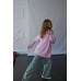 Футболка жіноча кулір преміум Oversize подовжена DA-TI Pink with a stripe Рожева L/XL Футболка жіноча кулір преміум Oversize подовжена DA-TI Pink with a stripe Рожева L/XL