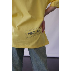 Футболка жіноча стрейч-кулір преміум Oversize подовжена DA-TI lemon with a stripe Жовтий XL Футболка жіноча стрейч-кулір преміум Oversize подовжена DA-TI lemon with a stripe Жовтий XL