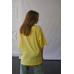 Футболка жіноча стрейч-кулір преміум Oversize подовжена DA-TI lemon with a stripe Yellow Жовтий M Футболка жіноча стрейч-кулір преміум Oversize подовжена DA-TI lemon with a stripe Yellow Жовтий M