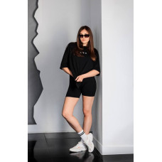 Футболка жіноча кулір преміум Oversize DA-TI inscription on the chest Black S/M Футболка жіноча кулір преміум Oversize DA-TI inscription on the chest Black S/M