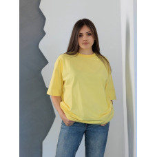 Футболка жіноча 95% бавовна 5% еластан Оверсайз довга DA-TI Yellow XL Футболка жіноча 95% бавовна 5% еластан Оверсайз довга DA-TI Yellow XL