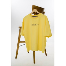 Футболка жіноча кулір преміум Oversize DA-TI inscription on the chest Yellow L/XL Футболка жіноча кулір преміум Oversize DA-TI inscription on the chest Yellow L/XL