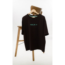 Футболка жіноча кулір преміум Oversize DA-TI inscription on the chest Brown L/XL Футболка жіноча кулір преміум Oversize DA-TI inscription on the chest Brown L/XL