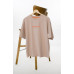 Футболка жіноча кулір преміум Oversize  DA-TI inscription on the chest Бежевий L/XL
