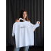 Футболка жіноча кулір преміум Oversize DA-TI inscription on the chest White S/M Футболка жіноча кулір преміум Oversize DA-TI inscription on the chest White S/M